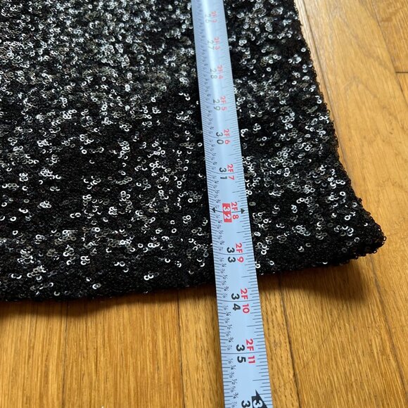 Aidan Mattox Size 6 Black Poly Chiffon Sequin Embellished Sleeveless BlousonDres - Picture 4 of 16